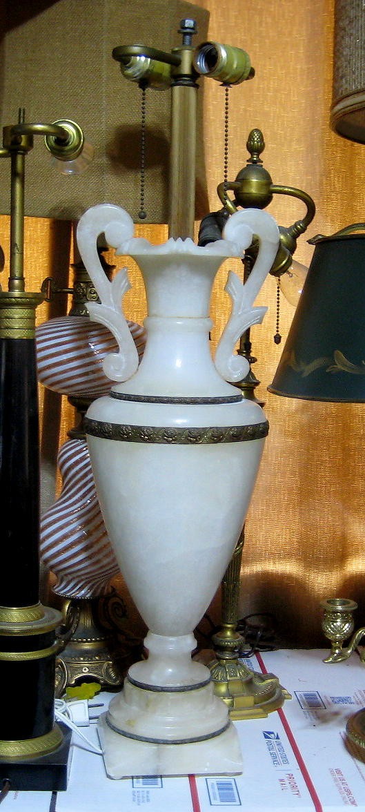 Exquisite Vintage Large (possibly antique) Alabaster/Marble Lamp