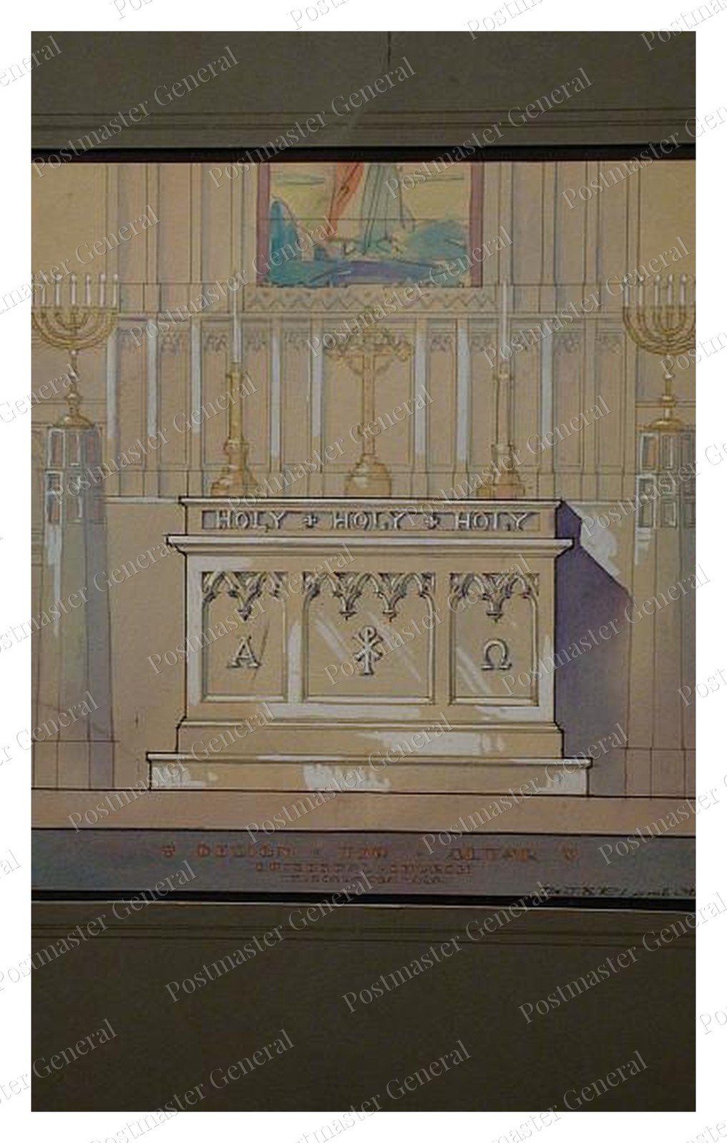 Tuscaloosa Alabama Altar Design Standard Postcard COPY RPPC