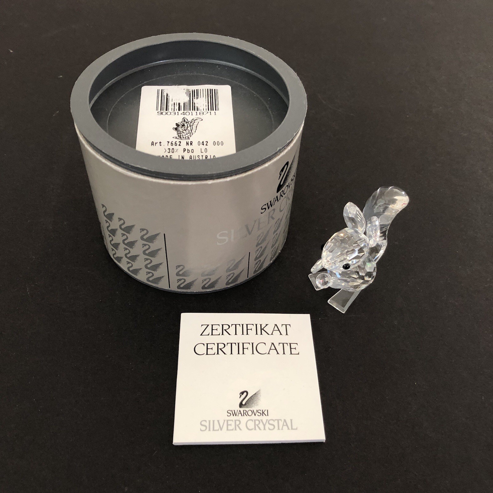 Swarovski Silver Crystal Figurine Squirrel Art 7662 NR 042 000 Australia NIB