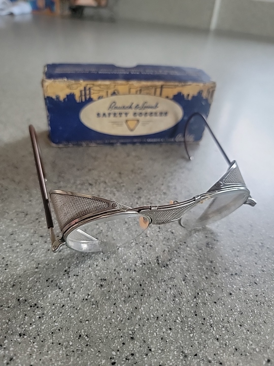 Vintage Bausch &  Lomb Safety Glasses Goggles. Clear Lens