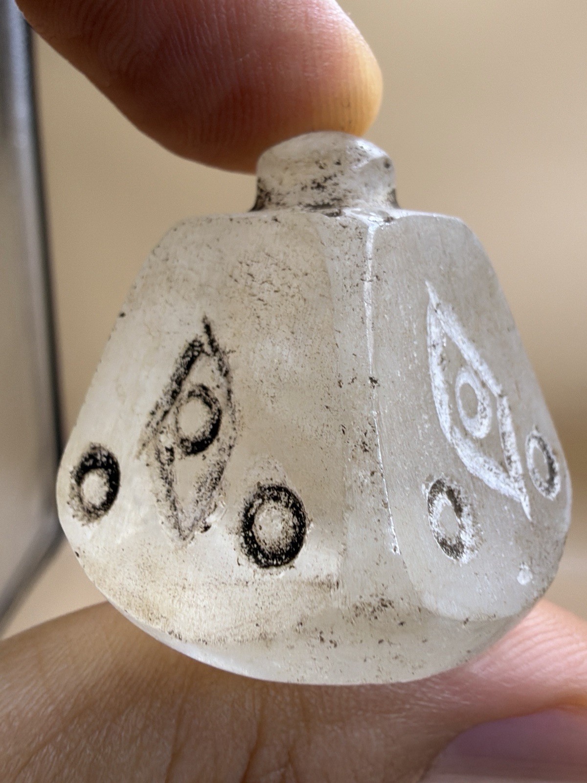 Very Old Ancient Carved Roman Quartz Stone Chess Playing Piece