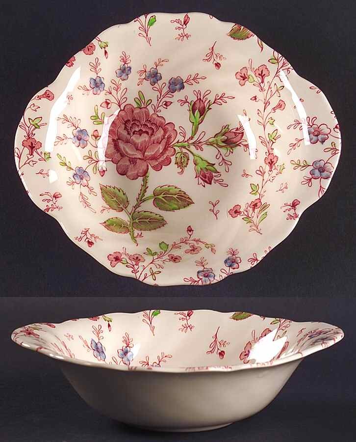 Johnson Brothers Rose Chintz Pink  Lugged Cereal Bowl 5979345
