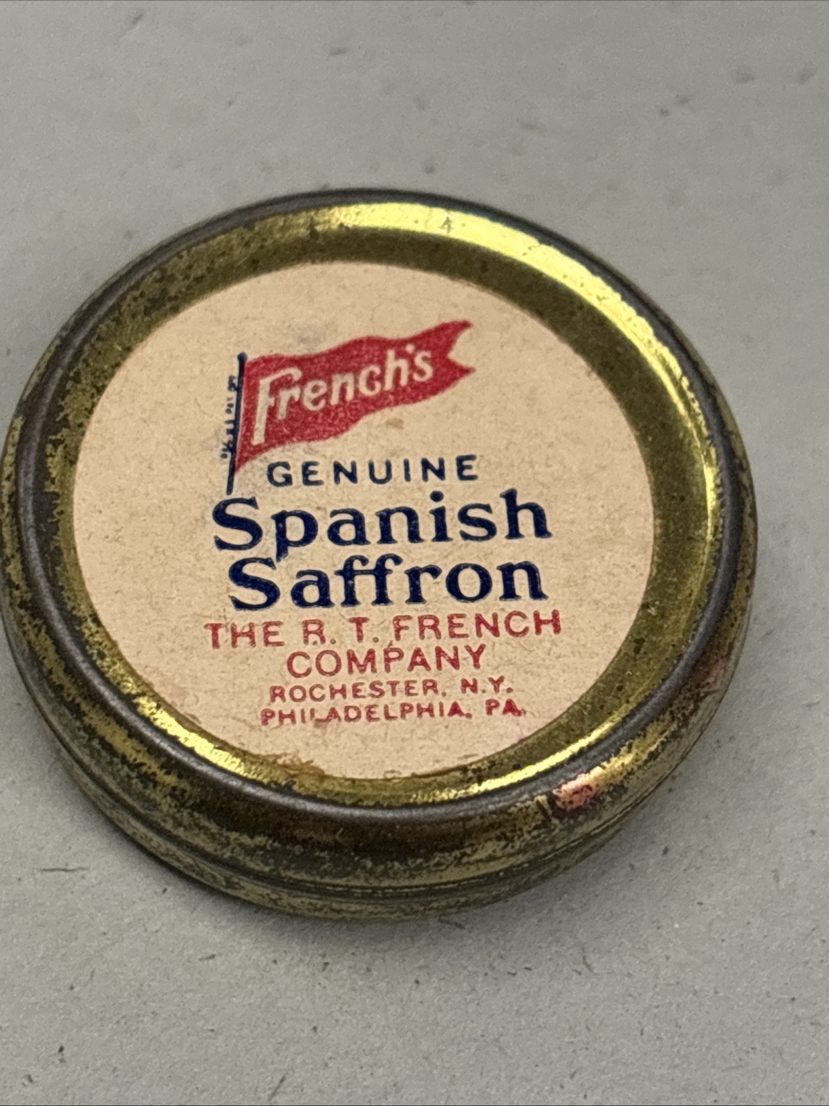 Vintage FRENCH'S Spanish SAFFRON TIN  St1
