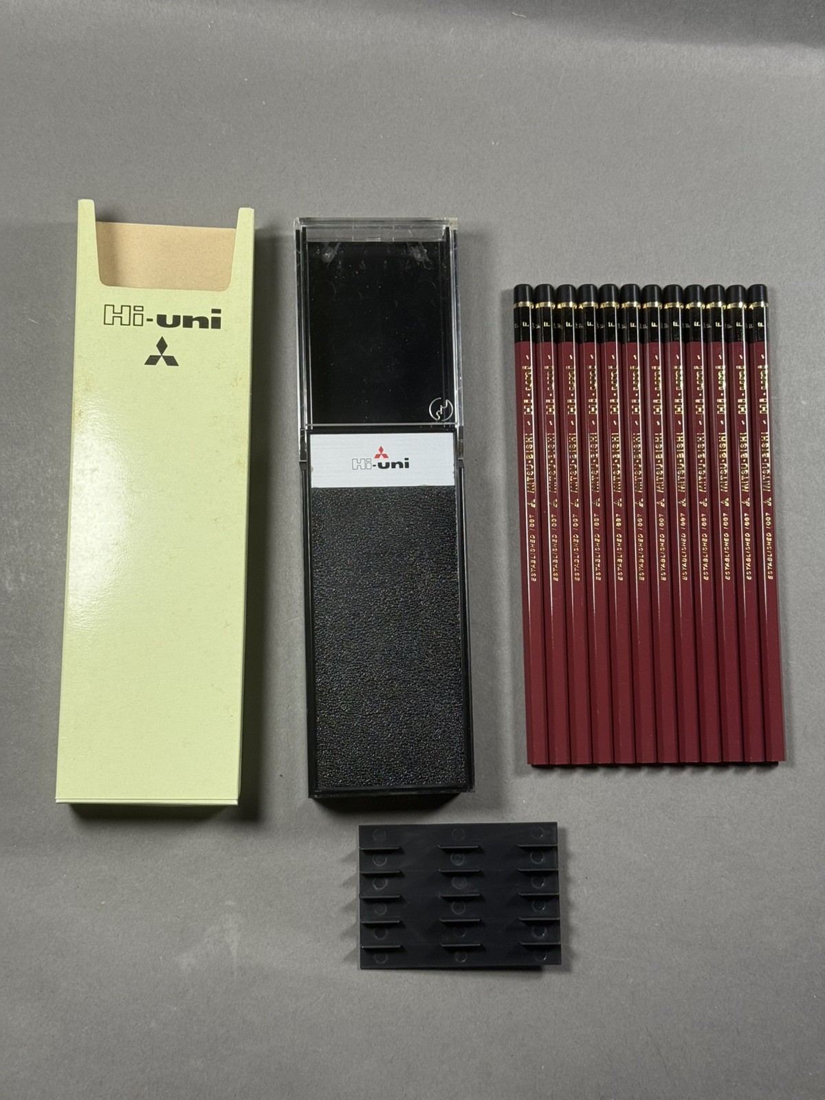 12 Japanese Vintage Pencil Mitsubishi Hi Uni F JIS NOS Box