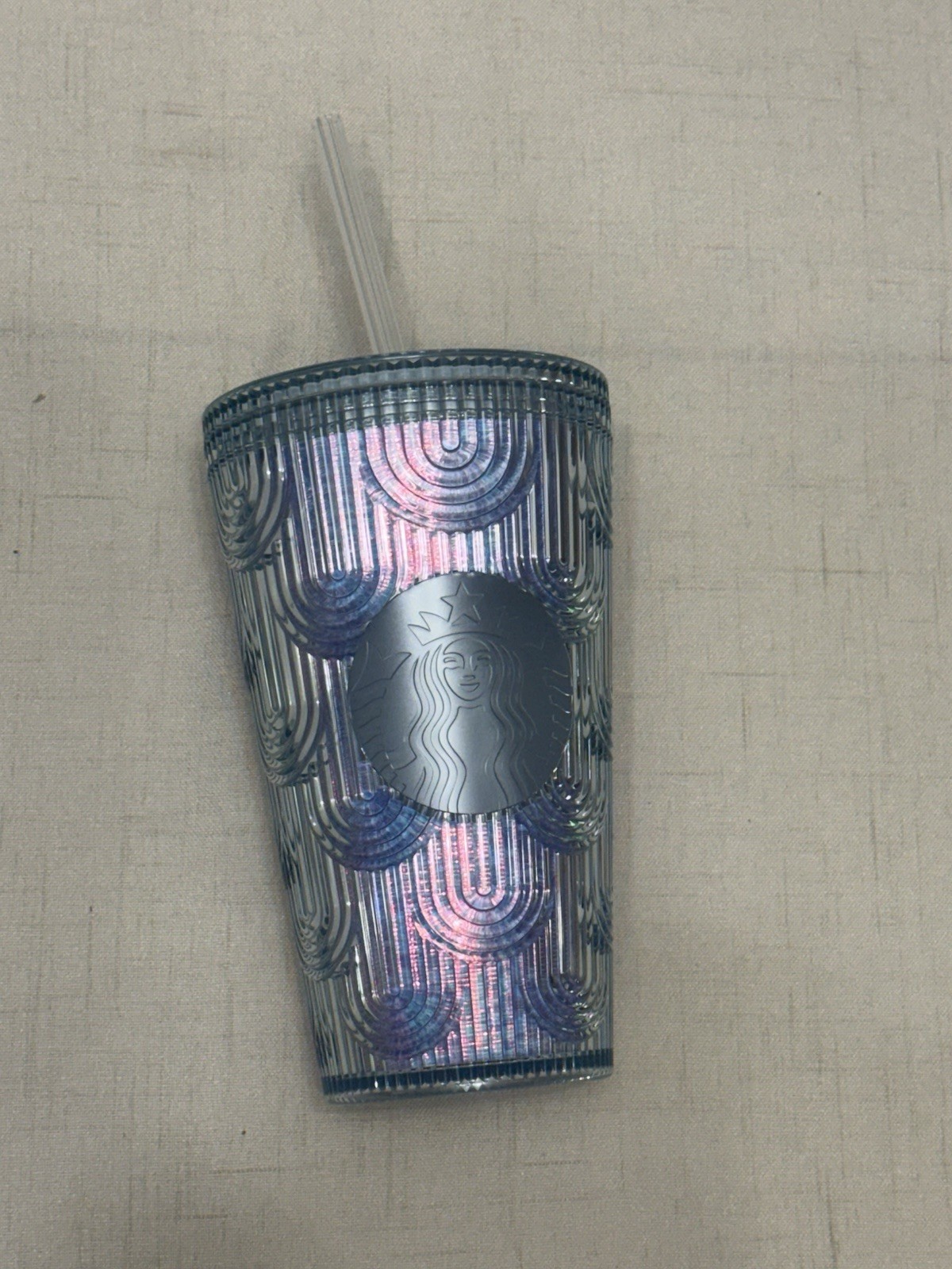 Starbucks 2022 Spring Mermaid Iridescent Holographic Wave 16 Oz Cold Tumbler