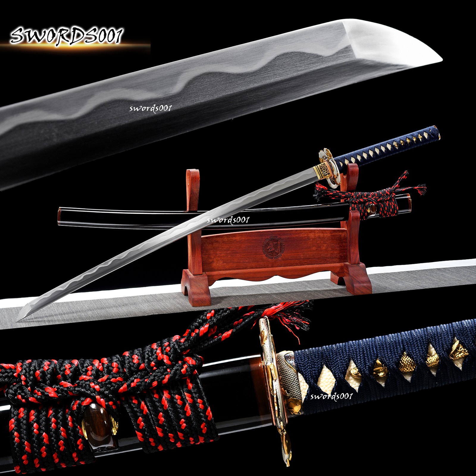 Top-level Hand Polished Clay Tempered Japanese Katana Sword Real Hamon T10 Steel