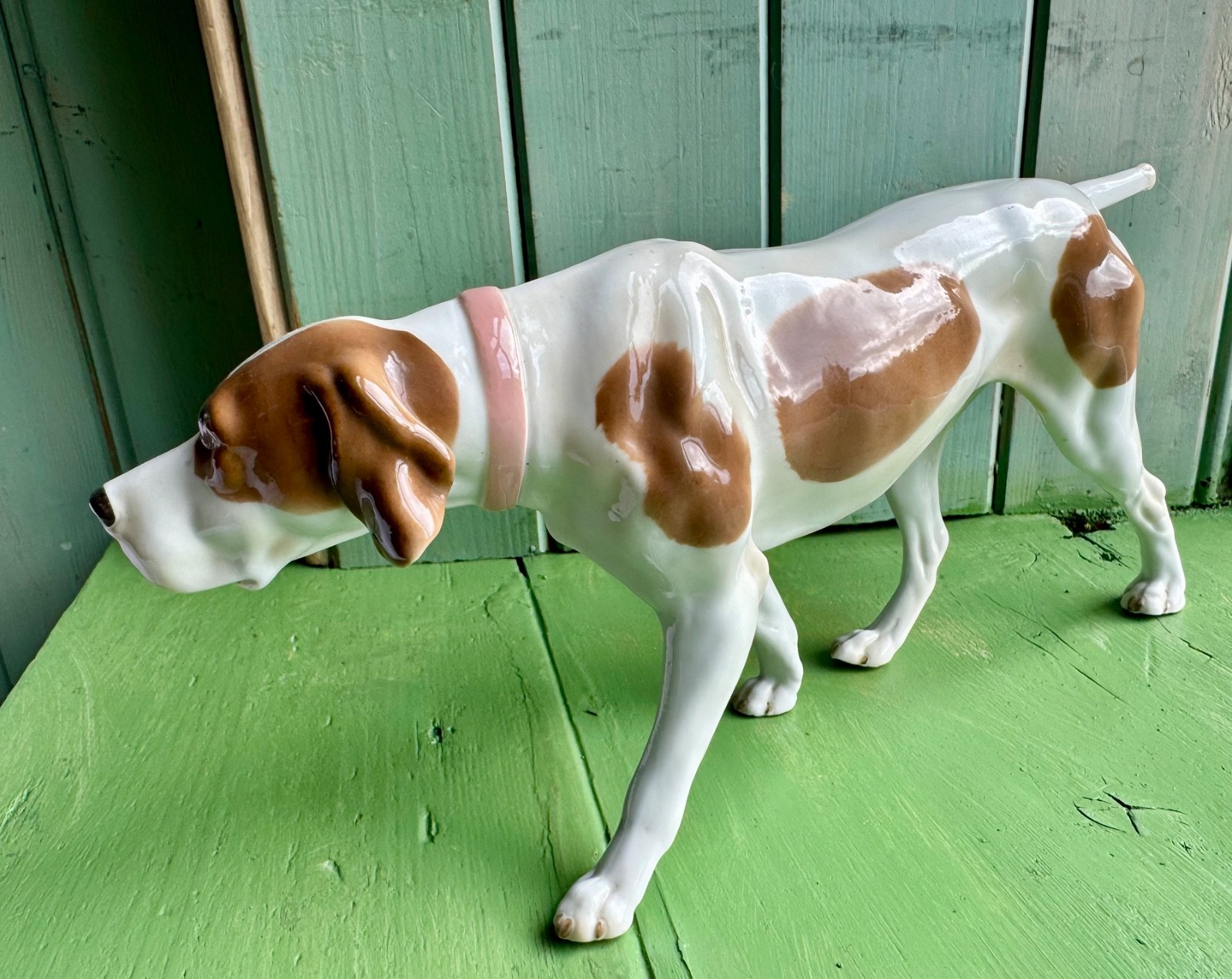 Vintage CG Schierholz English Pointer Hunting Dog Figurine Germany Mid Century