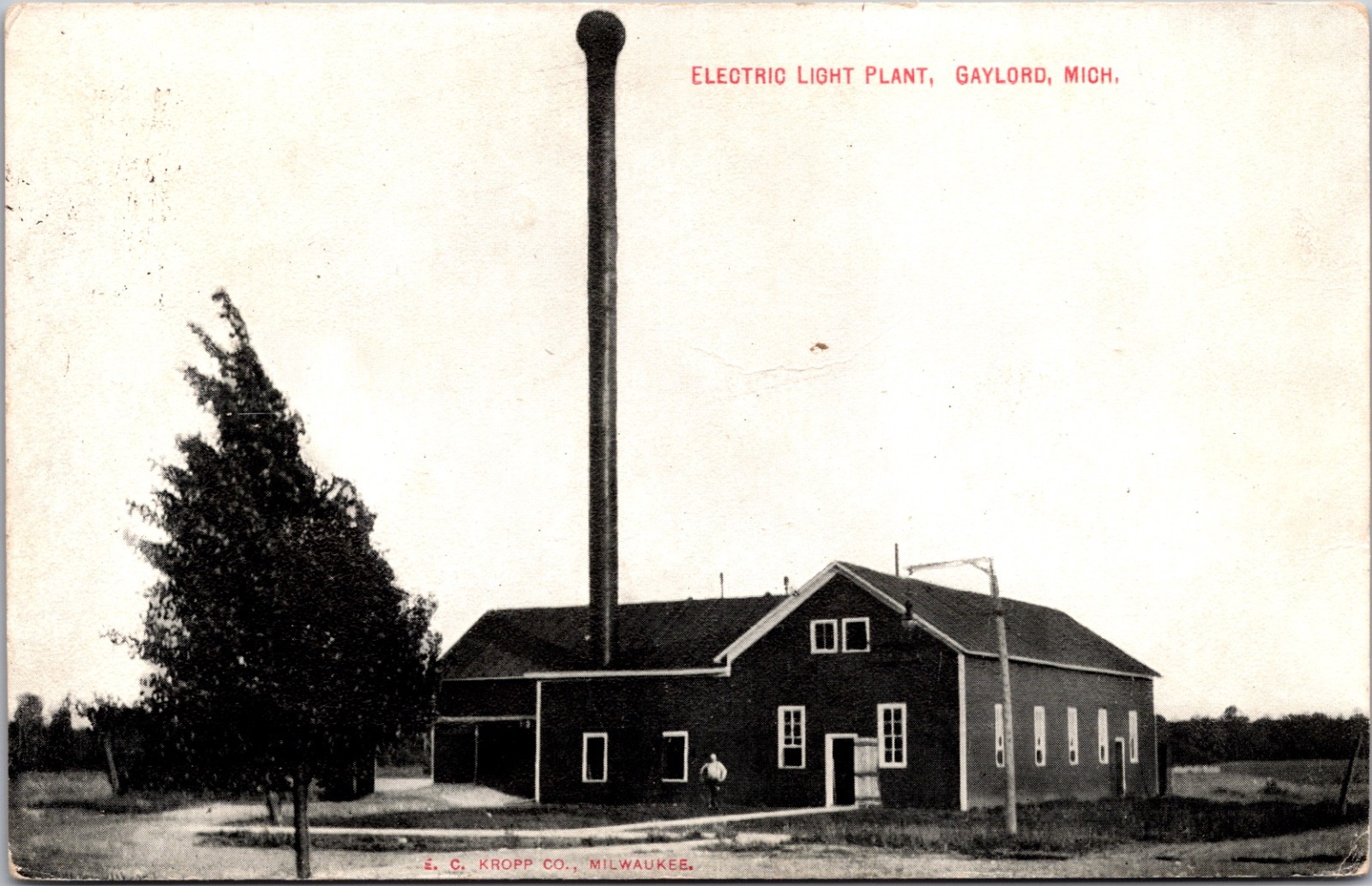 Electric Light Plant Gaylord Michigan Utility Building Postcard Electric Light Plant Gaylord Michigan Utility Building Postcard