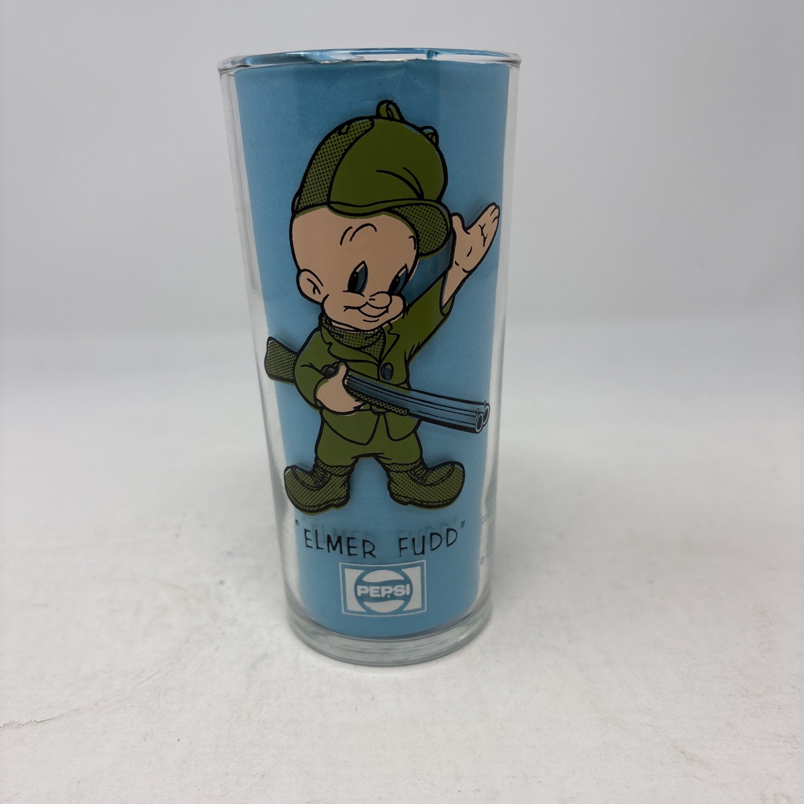 Vintage 1973 ELMER FUDD LUN Glass Pepsi Collector Series Warner Bros Inc.