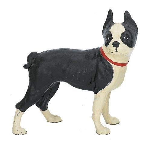 Large Cast Iron Standing Boston Terrier Dog Door Stop Doorstop - Weighs Over