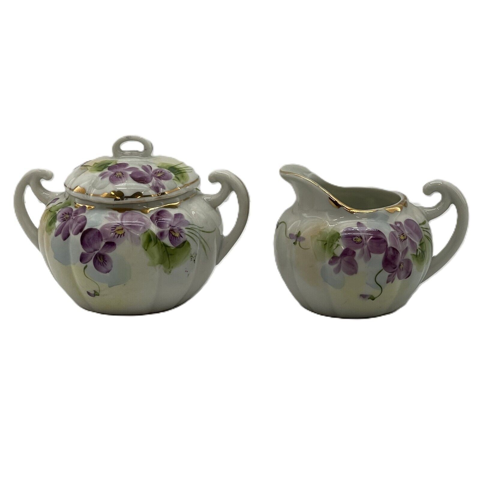Vintage Nippon Hand Painted Sugar/Creamer Set Floral Pattern