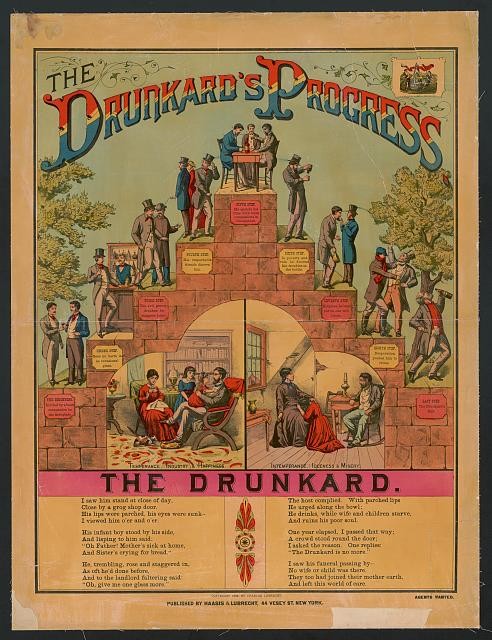 Photo:New York 1884 The Drunkard's Progress temperance poster print