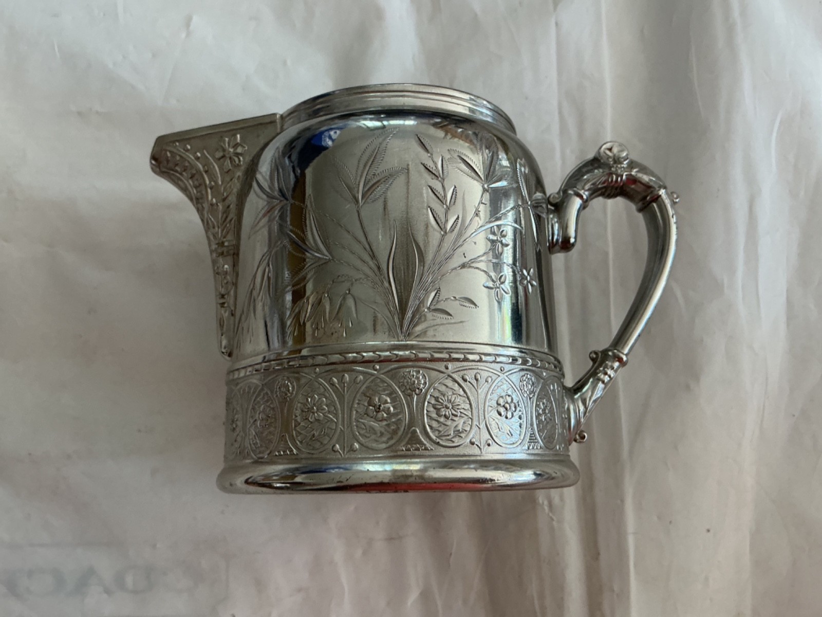 PAIRPOINT Mfg Co. Quadruple Plate Creamer Pitcher #323-Antique