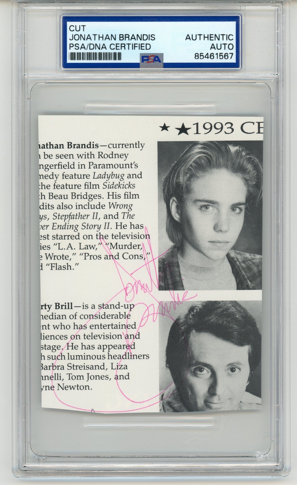 Jonathan Brandis ~ Signed Autographed Red Ink Signature Photo ~ PSA DNA Encased