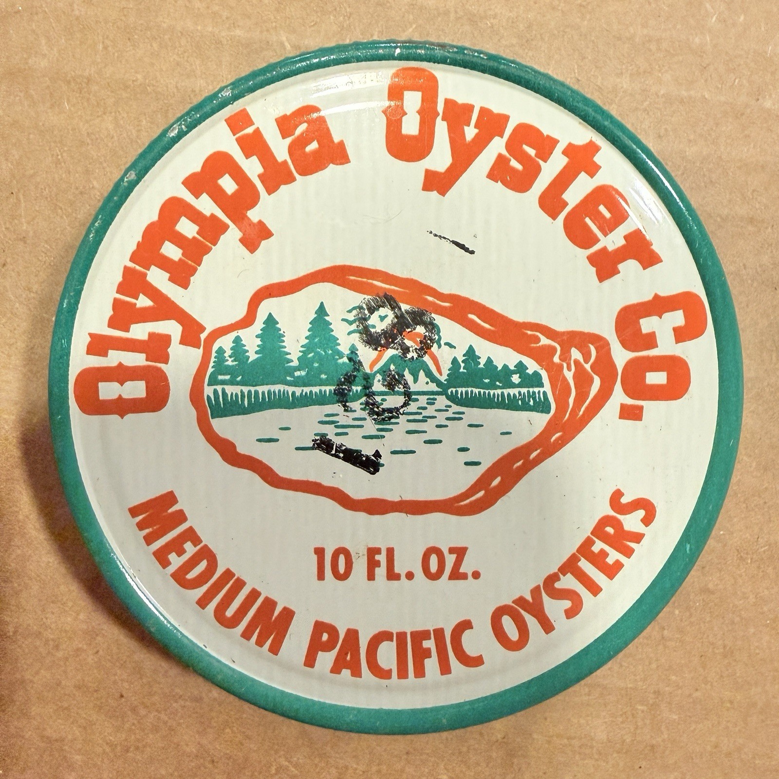 Vintage Olympia Oyster Co. Pacific Jar Tin Lid Puget Sound Washington PNW