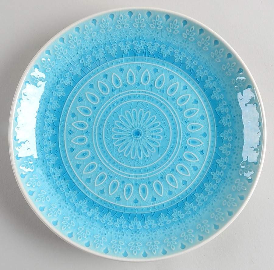Euro Ceramica Fez Turquoise Salad Plate 11158035