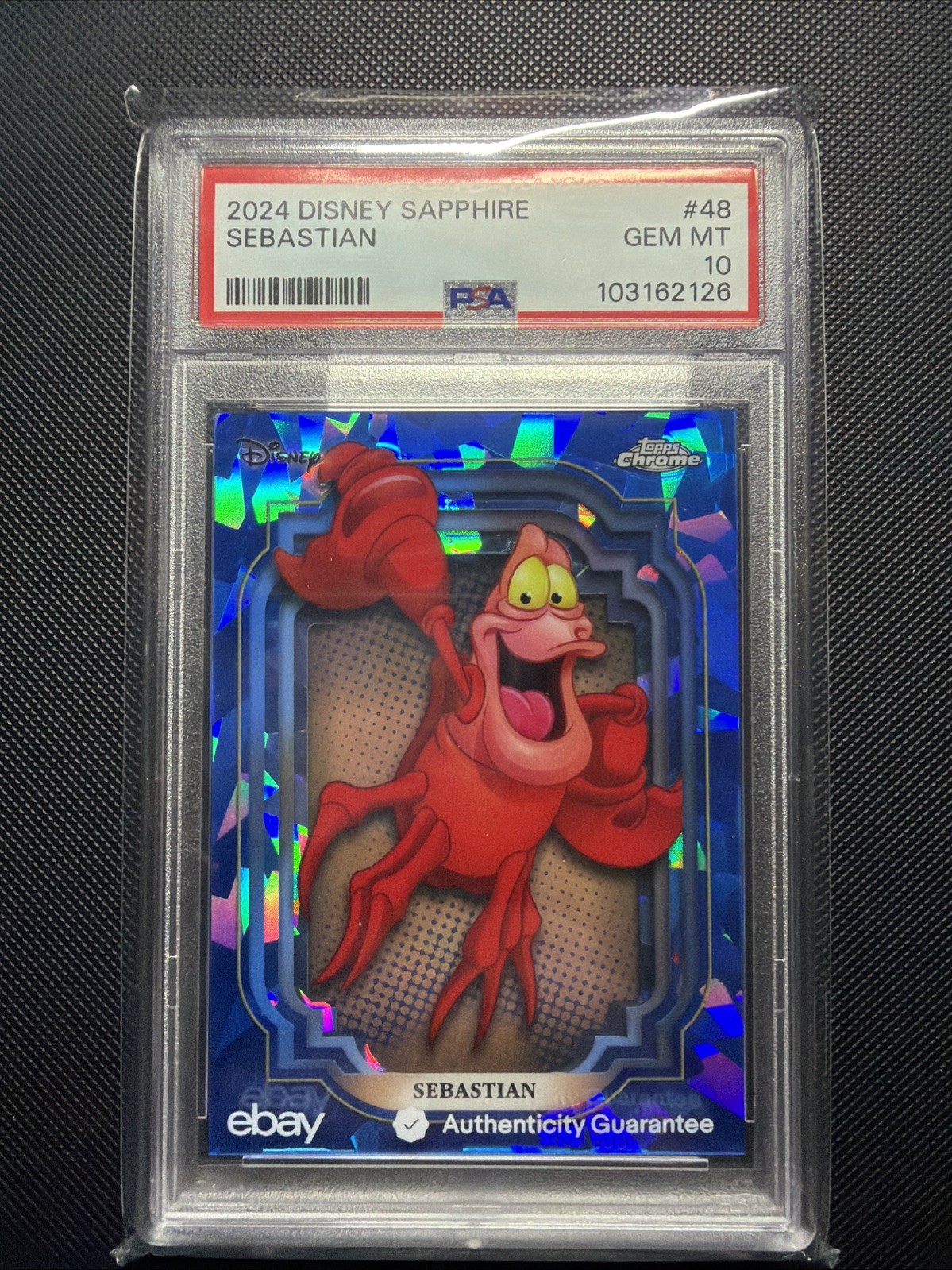 2024 TOPPS DISNEY CHROME SAPPHIRE SEBASTIAN #48 PSA 10 GEM MINT FIRST YEAR