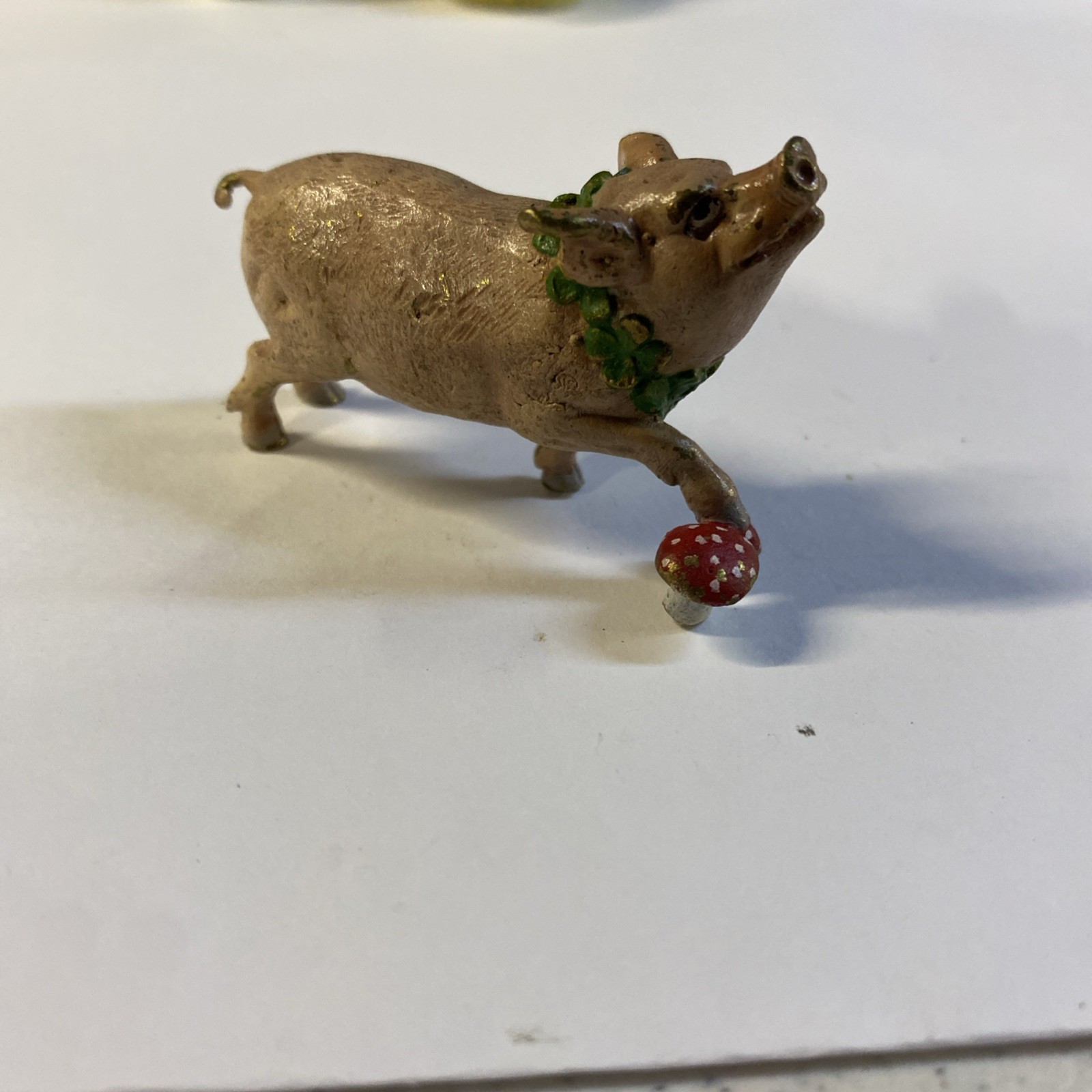 Franz Bergmann Vienna Brass PIG with SHAMROCK and FLY AGARIC Bronze Bergman