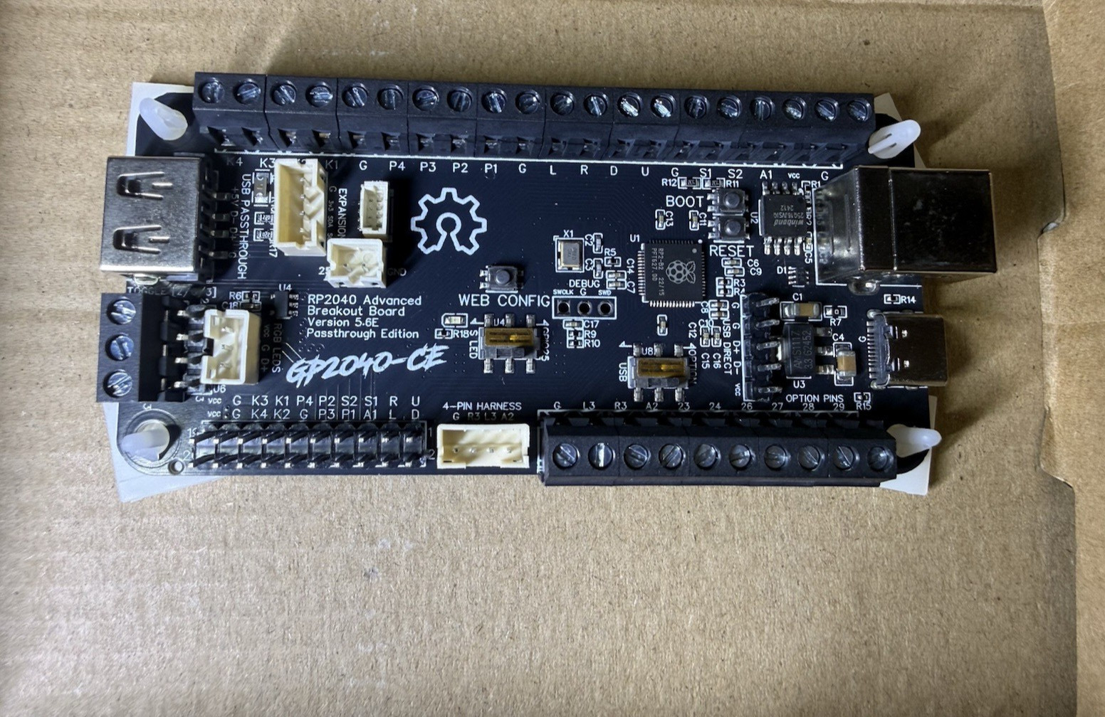 Arcade Game Controller Board RAC PICO Passthrough RP2040 Breakout Board Only