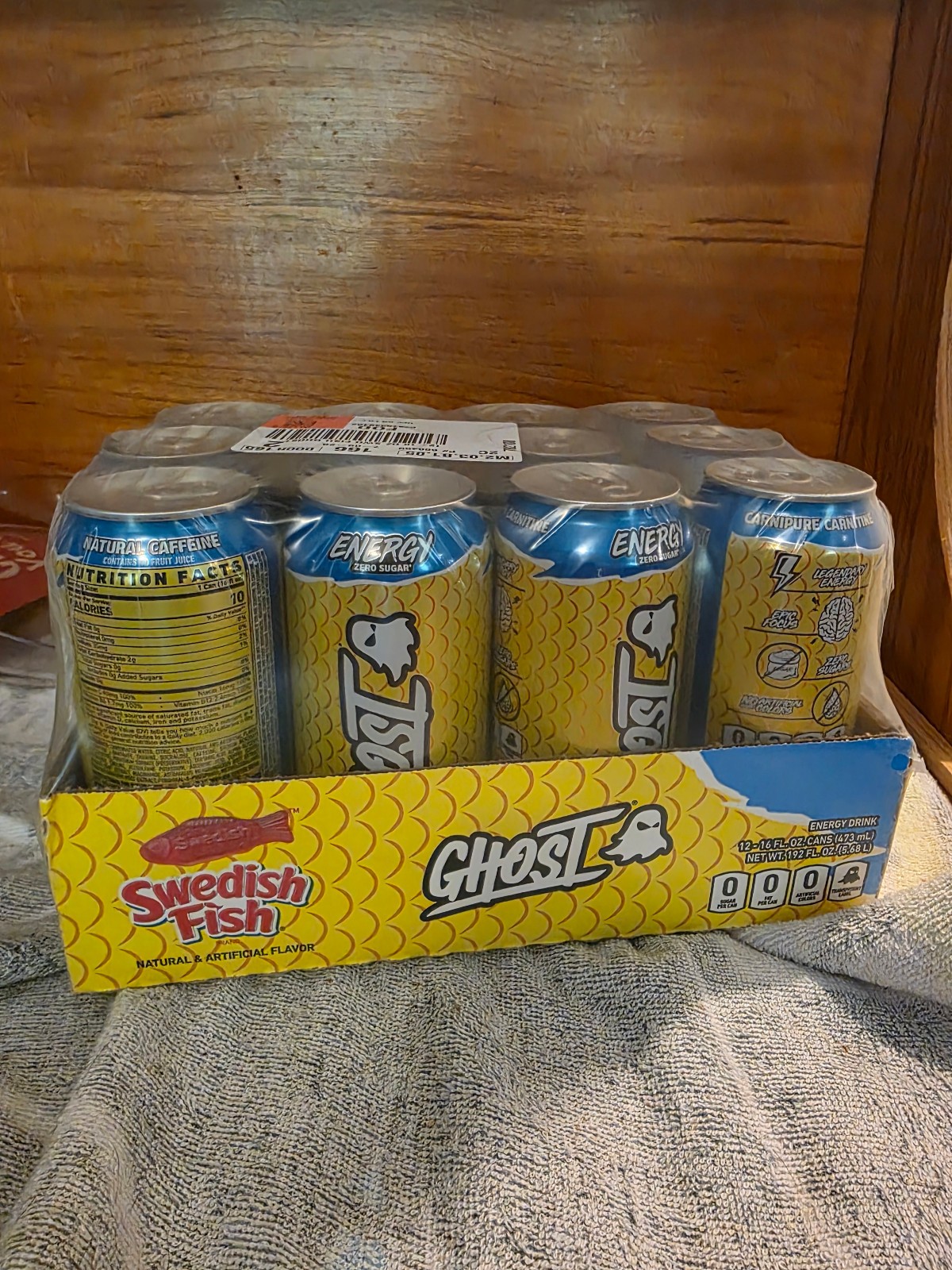 GHOST Energy Drink - 12-Pack, Swedish Fish, 16oz Cans Exp.5/27