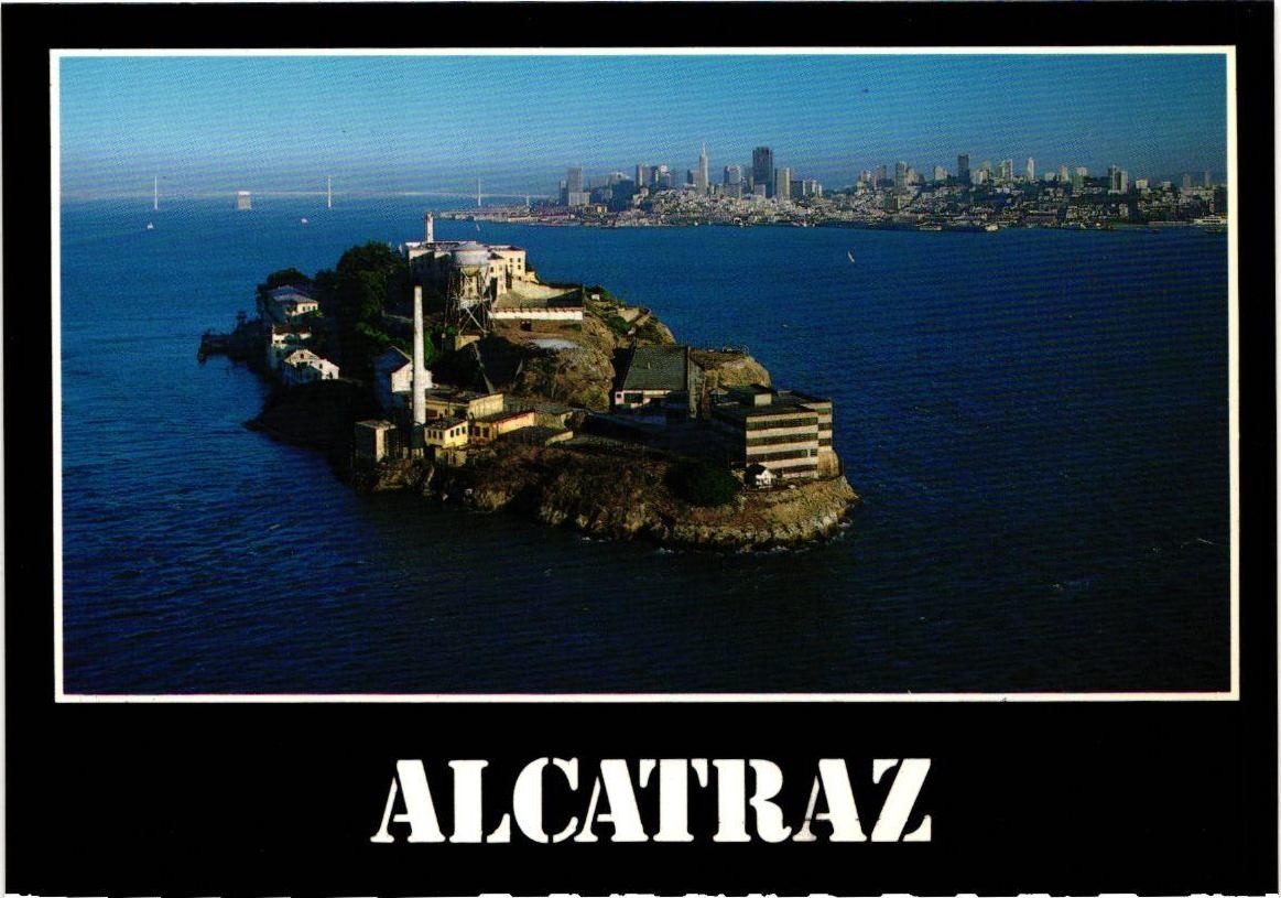 Alcatraz Island San Francisco Bay Aerial View Postcard Smith Novelty Co. Alcatraz Island San Francisco Bay Aerial View Postcard Smith Novelty Co.