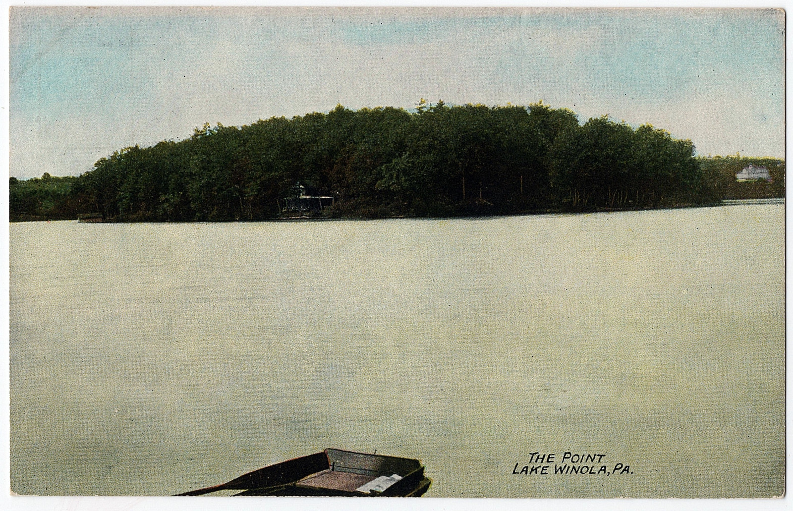 1909 Lake Winola PA Postcard The Point Boat Overfield RARE W Wings Eatonville DB