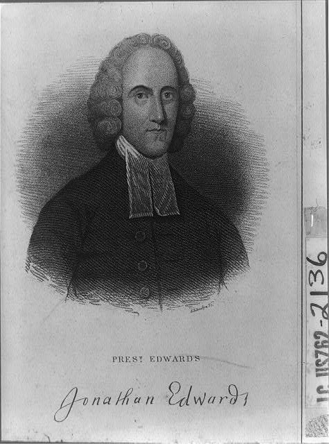 Photo:Jonathan Edwards Portrait Engraving 1700s Colonial America