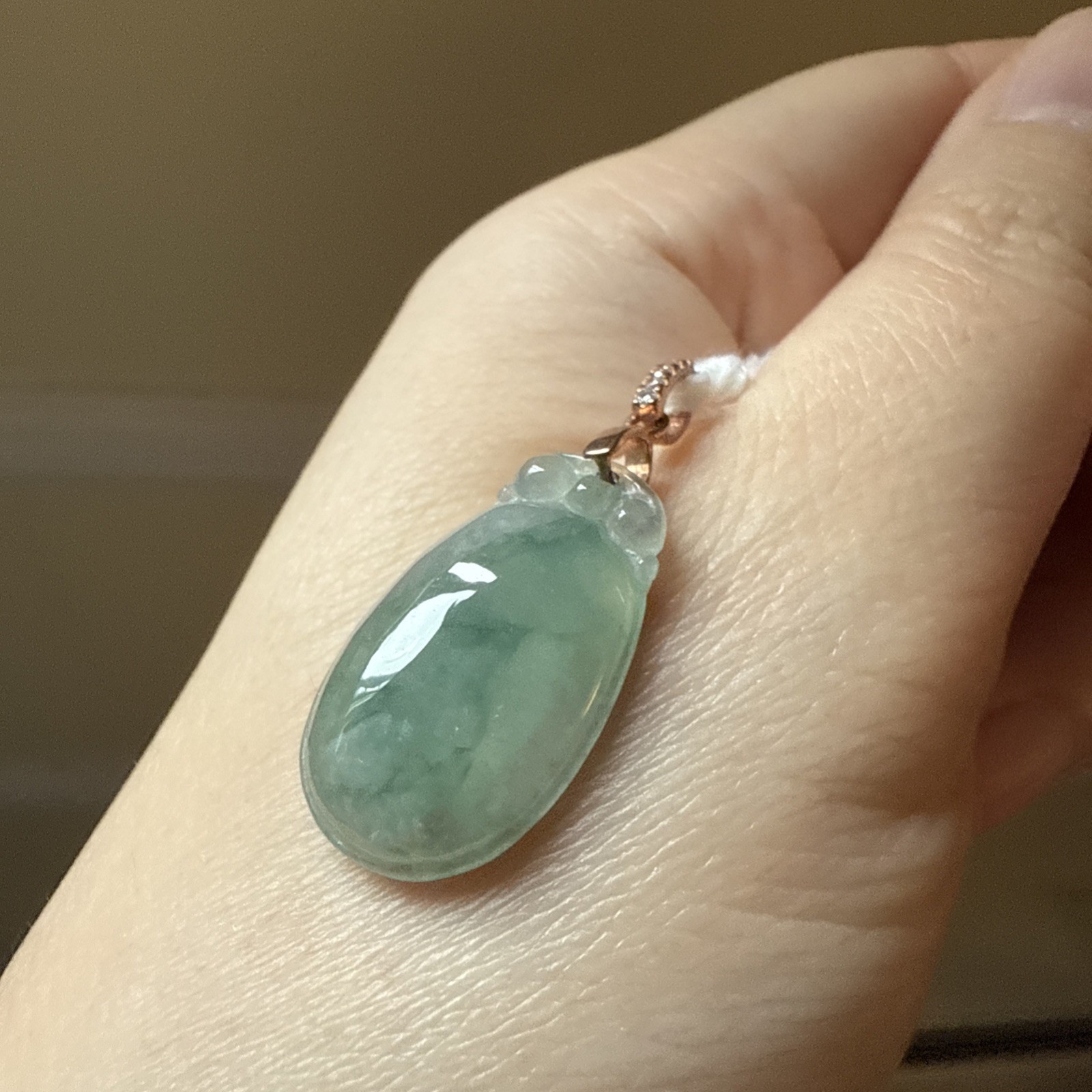 Certified Untreated Grade A Genuine Jadeite 天然翡翠 冰种绿坠 Real S925 Clasp