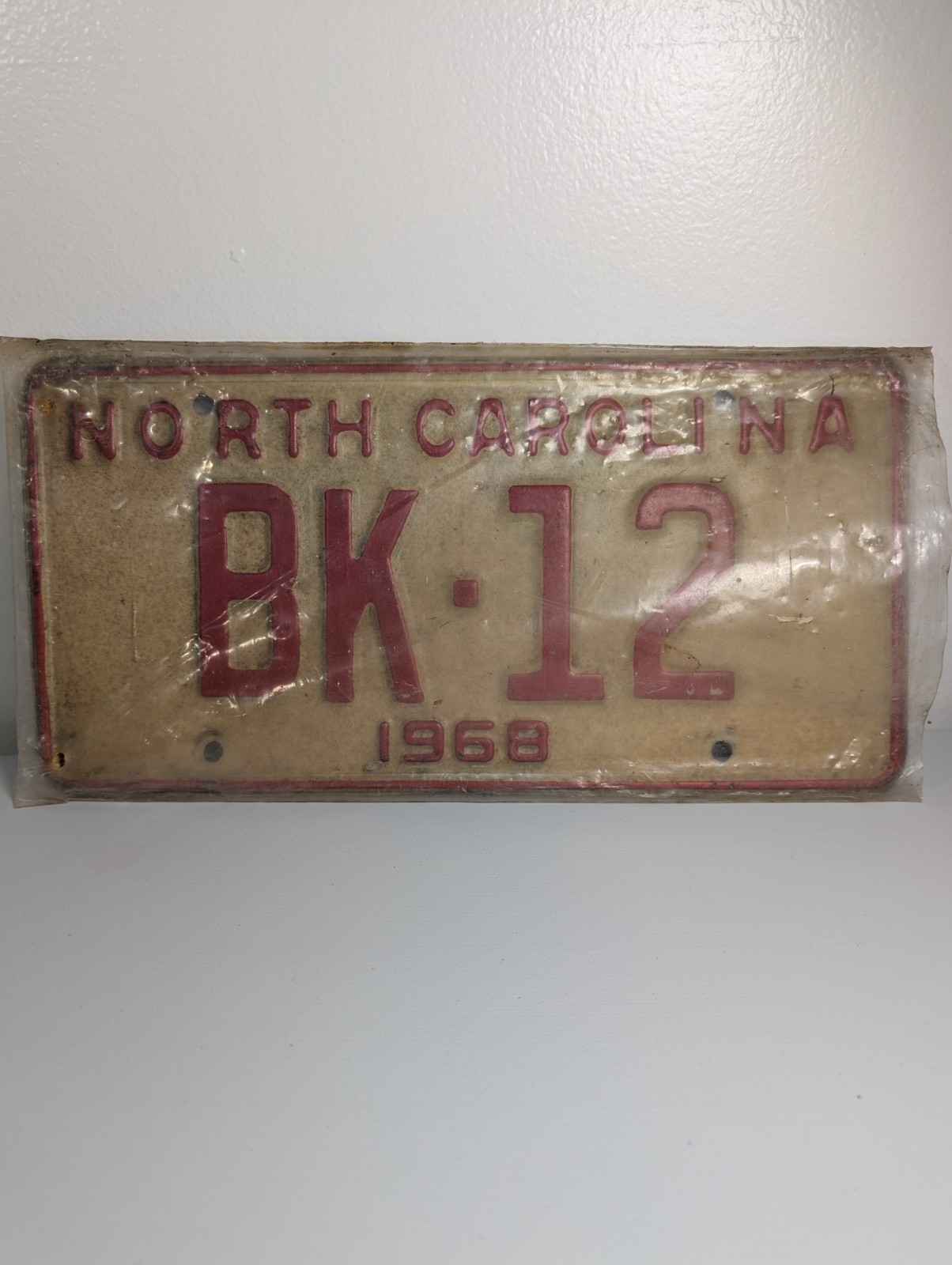 1968 North Carolina Original License Plate 1968 North Carolina Original License Plate