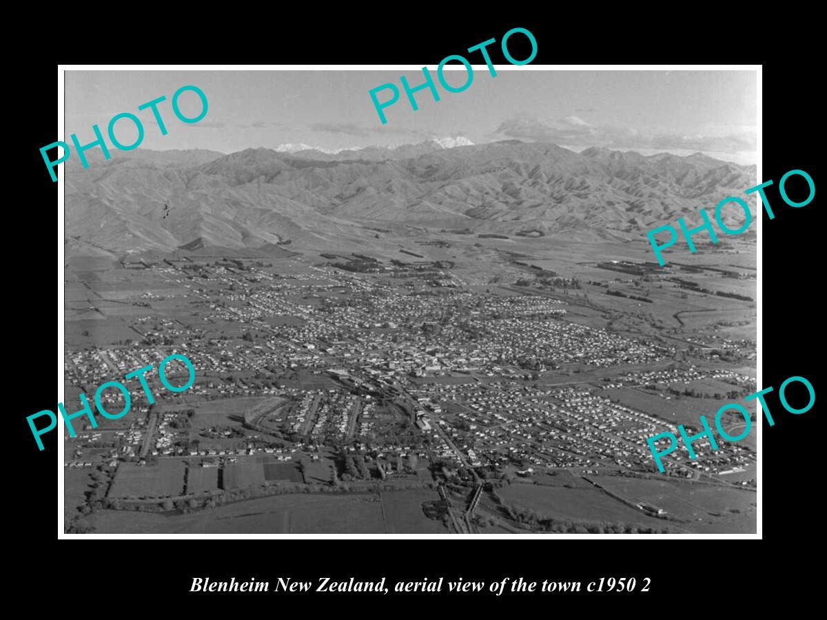OLD LARGE HISTORIC PHOTO BLENHEIM NEW ZEALAND AERIAL VIEW OF THE TOWN c1950 3 OLD LARGE HISTORIC PHOTO BLENHEIM NEW ZEALAND AERIAL VIEW OF THE TOWN c1950 3