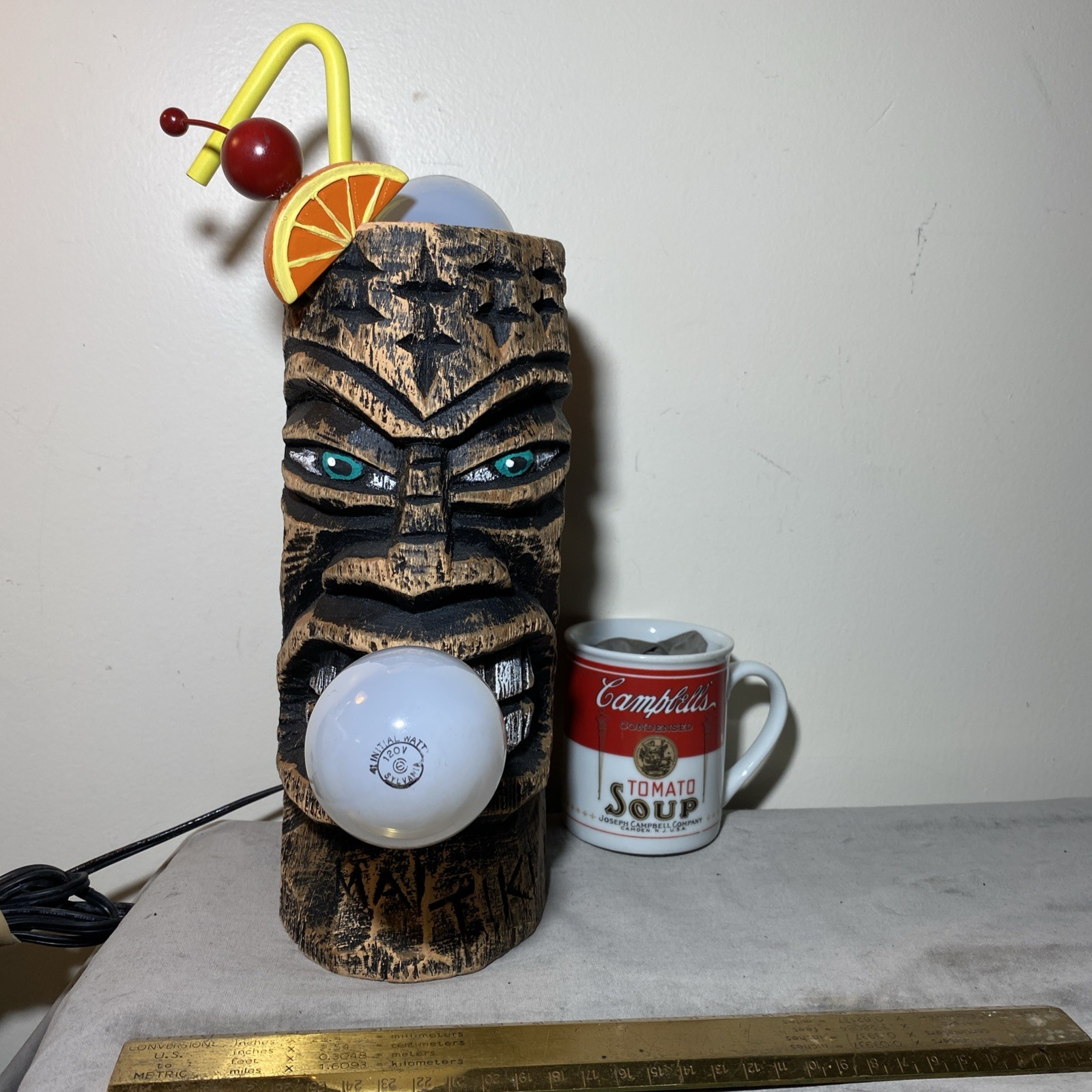 RARE David Krys Elviki Tiki Table Lamp Hawaii Tapa Style Lamp Art ONLY 1 ON EBAY RARE David Krys Elviki Tiki Table Lamp Hawaii Tapa Style Lamp Art ONLY 1 ON EBAY