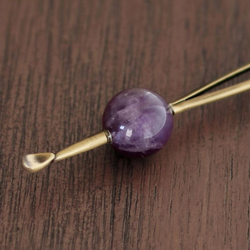 Kanzashi comb Kimono Geisha Traditional Hairpin purple Japanese Amethyst NEW