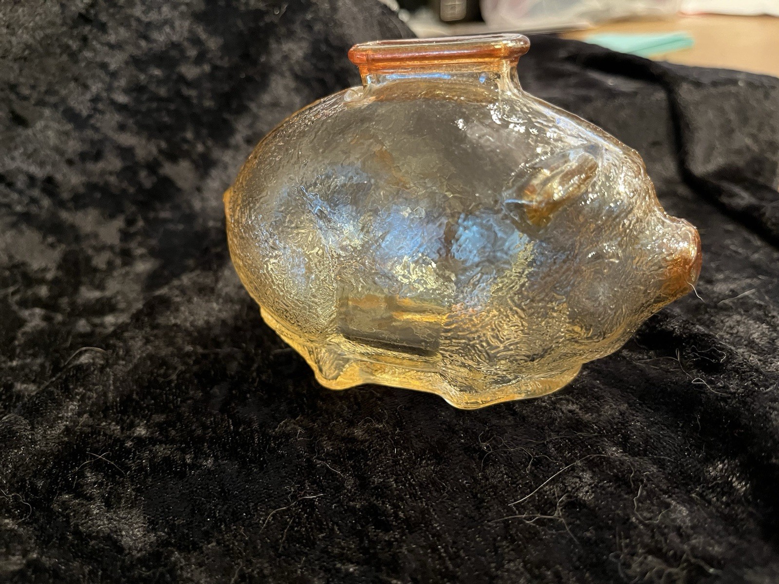 Depression Amber Textured/crinkle Glass @ 3\