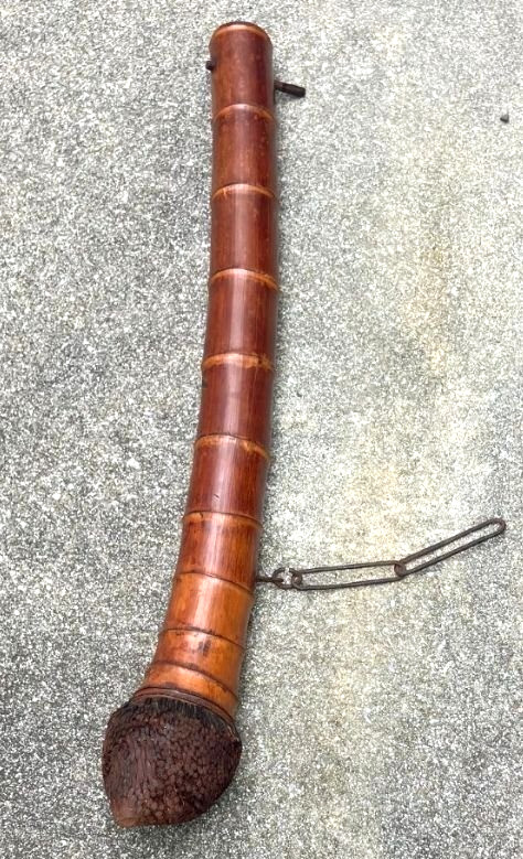 Vinatge Japanese Bamboo Pole L40.9×3.1inch Pot-Hook Jizaikagi Hearth Decoration