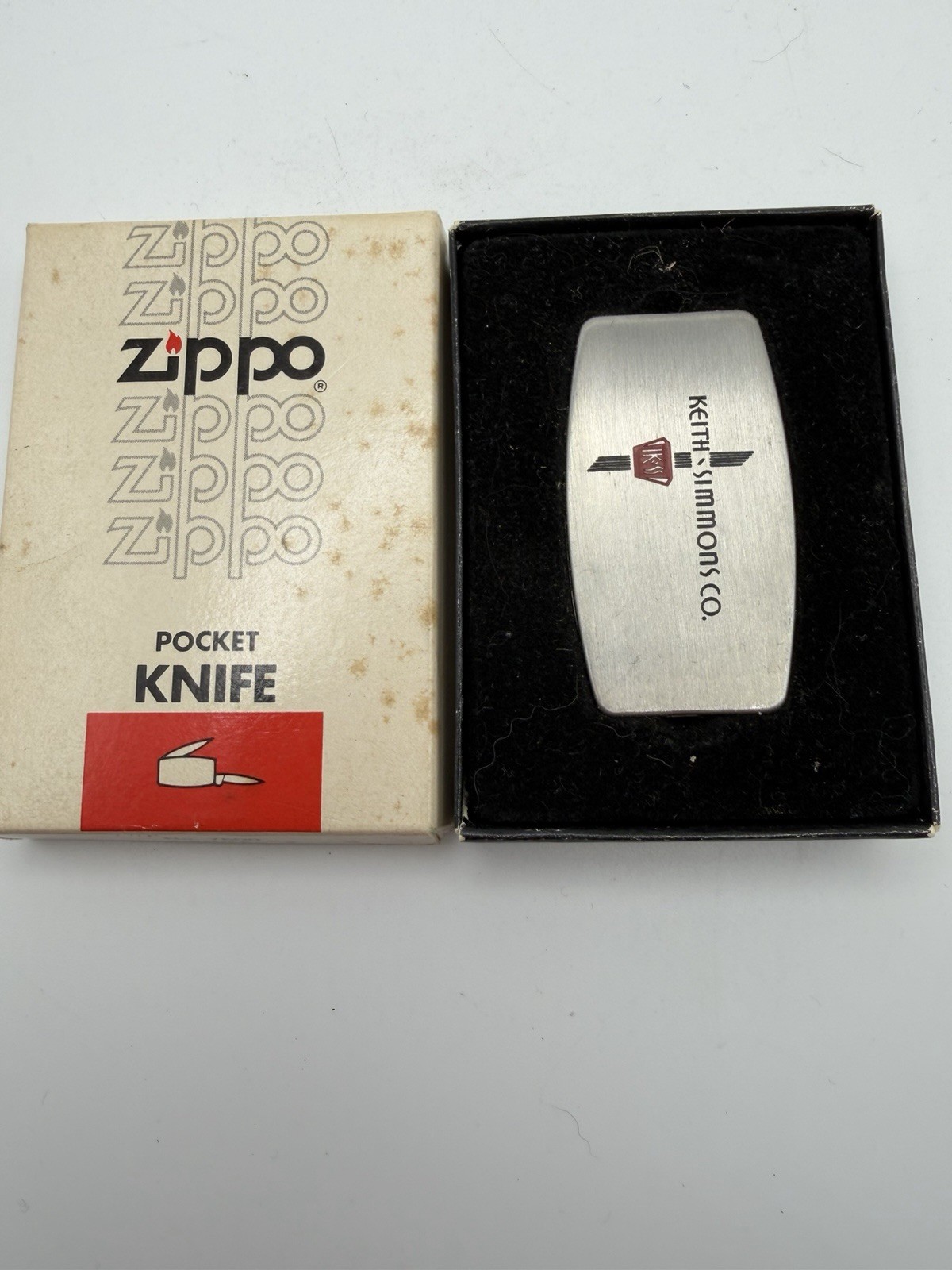 Keith Simmons Advertising Chrome Zippo Pocket File New