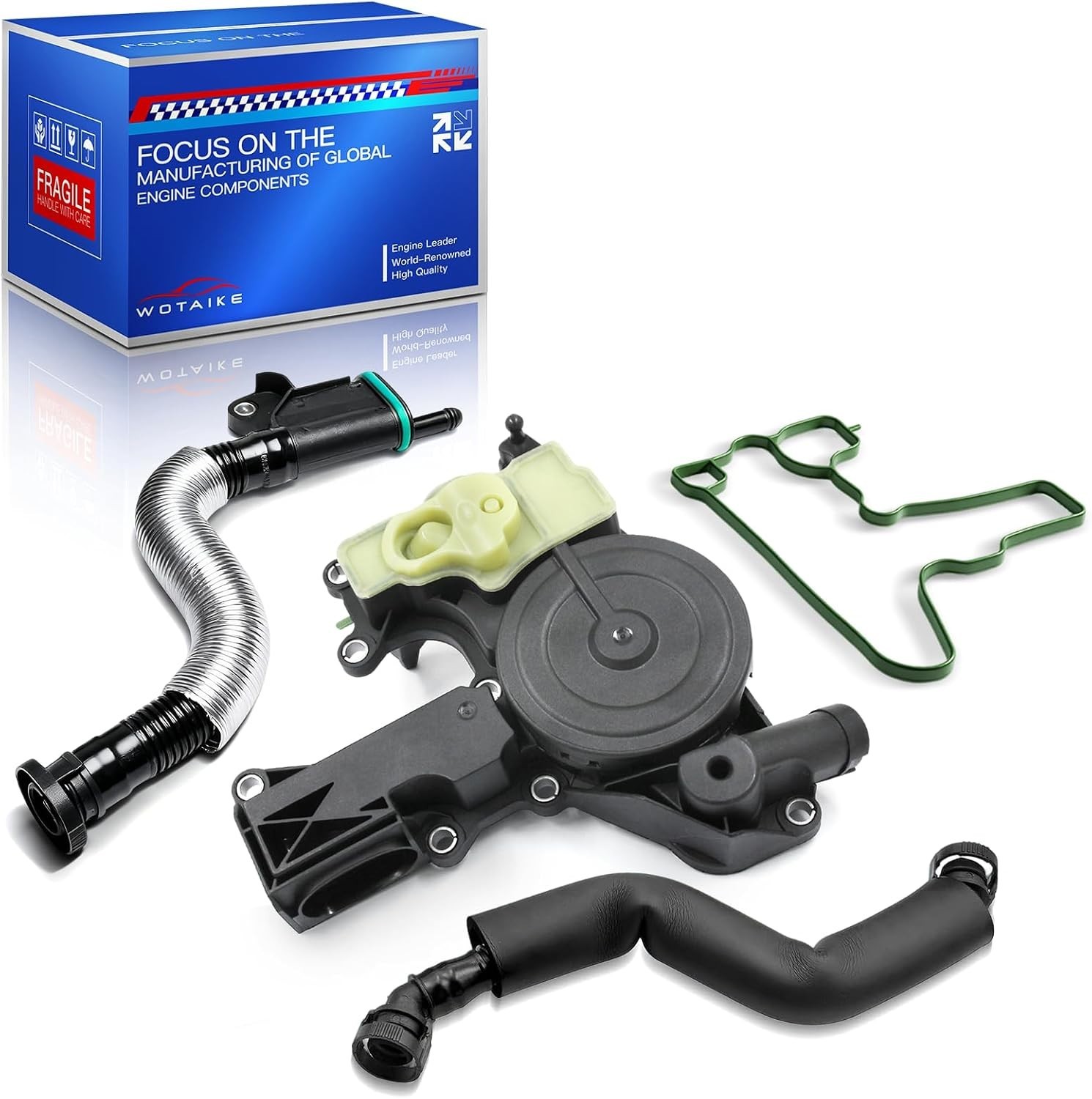 06H103495 PCV Valve Engine Crankcase Vent Oil Separator Breather Hose 3-Piece Co