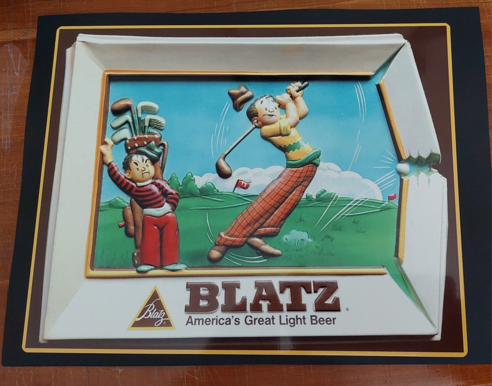 BLATZ BEER FUNNY GOLFER 8X10 ALUMINUM SIGN A MUST HAVE 