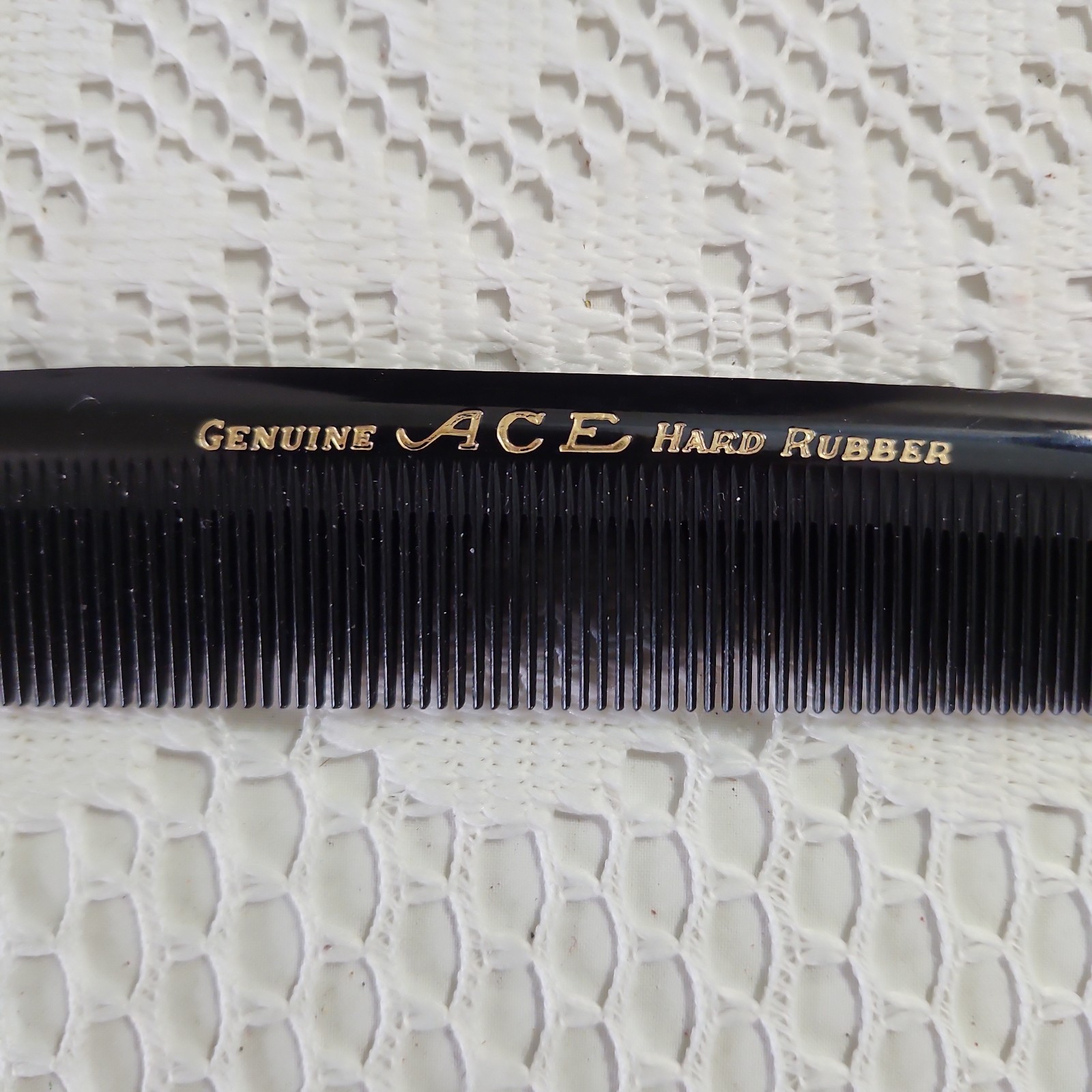 Vintage Genuine Ace Hard Rubber Pocket Comb 7\ Vintage Genuine Ace Hard Rubber Pocket Comb 7\
