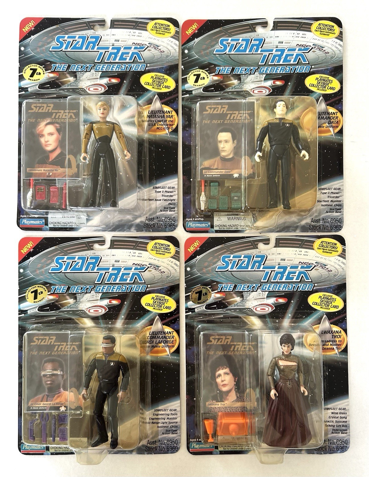 Playmates Star Trek TNG Action Figures Lot Tasha Yar, Data, Geordi, Lwaxana Troi Playmates Star Trek TNG Action Figures Lot Tasha Yar, Data, Geordi, Lwaxana Troi