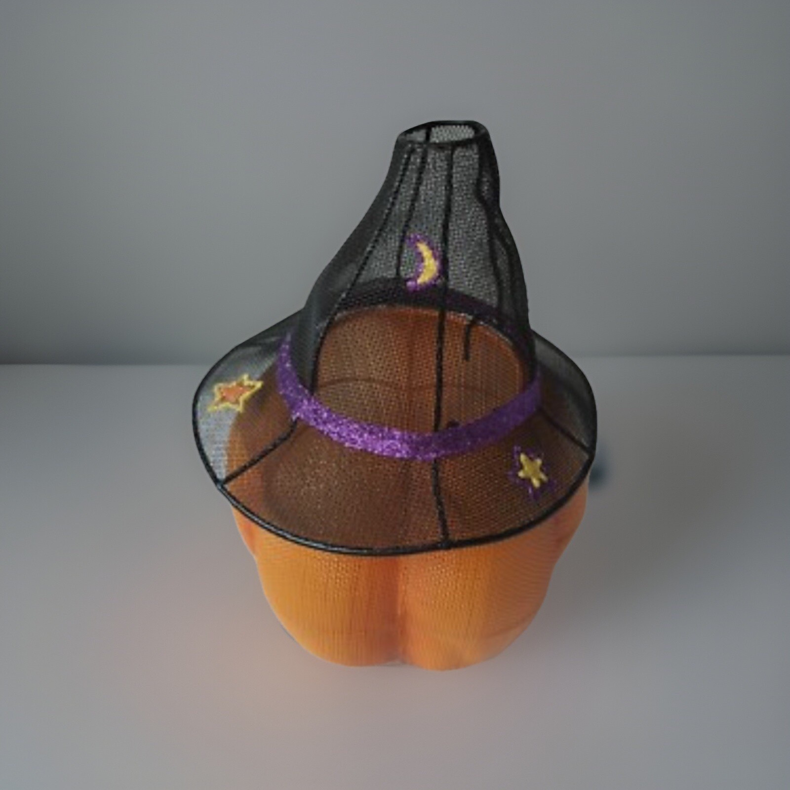 PartyLite Mr. Pumpkin Head Halloween Votive Candle Holder P9774 Mesh Metal
