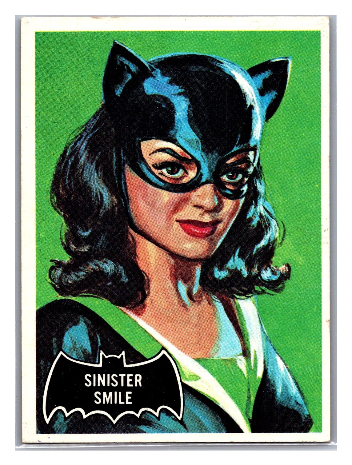 Cat Woman Sinister Smile 1966 Topps Batman (Black Bat Logo) #27