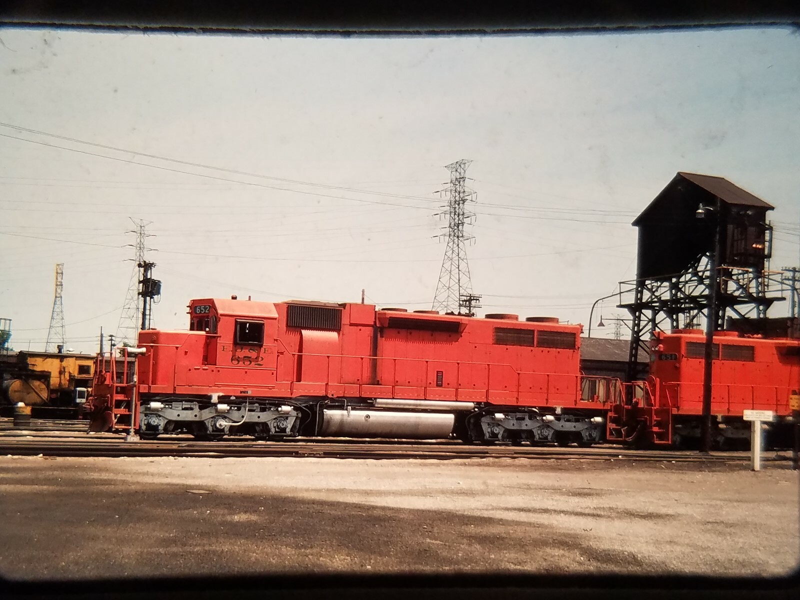 XV12 TRAIN SLIDE Railroad Short Line EJ&E SD#*-2 #652 2137 Gary IN 1977