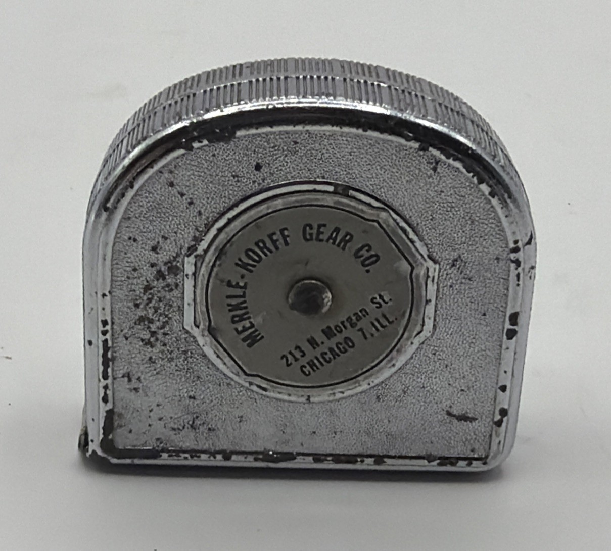 Vintage Tape Measure Merkle-Korff Gear Inc Made In Usa Chicago IL Vintage Tape Measure Merkle-Korff Gear Inc Made In Usa Chicago IL