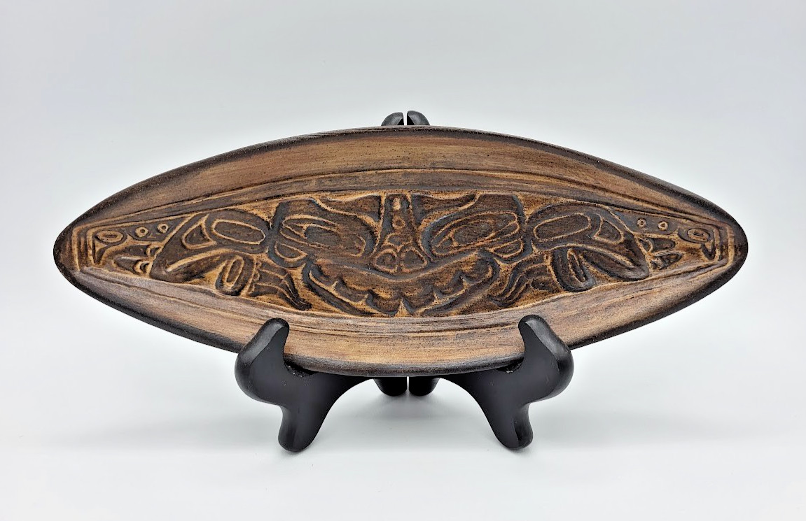 Haida B.C. Canadian Sea Monster Clay Art Pottery Dish Native American Handmade