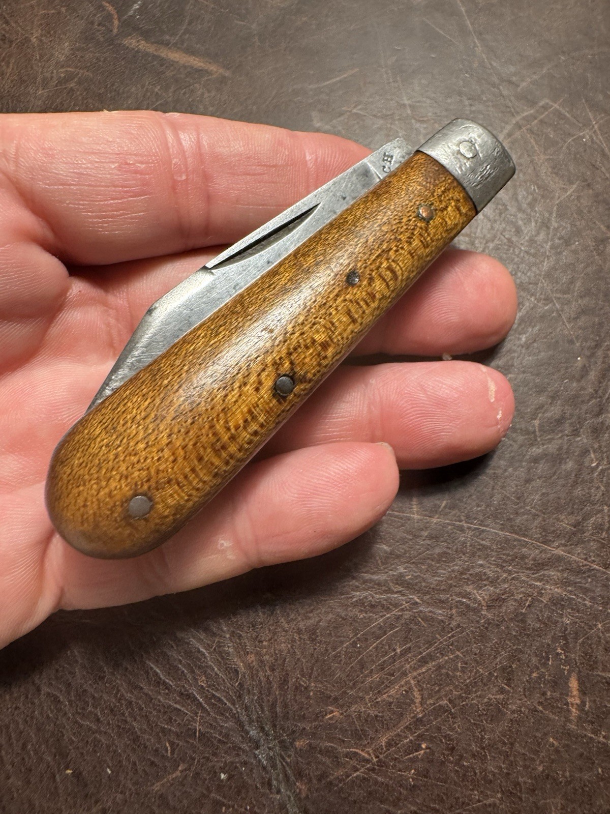 Antique F.A. Koch & Co. NY / Russell Swell End Tear Drop Jack Pocket Knife Wood Antique F.A. Koch & Co. NY / Russell Swell End Tear Drop Jack Pocket Knife Wood
