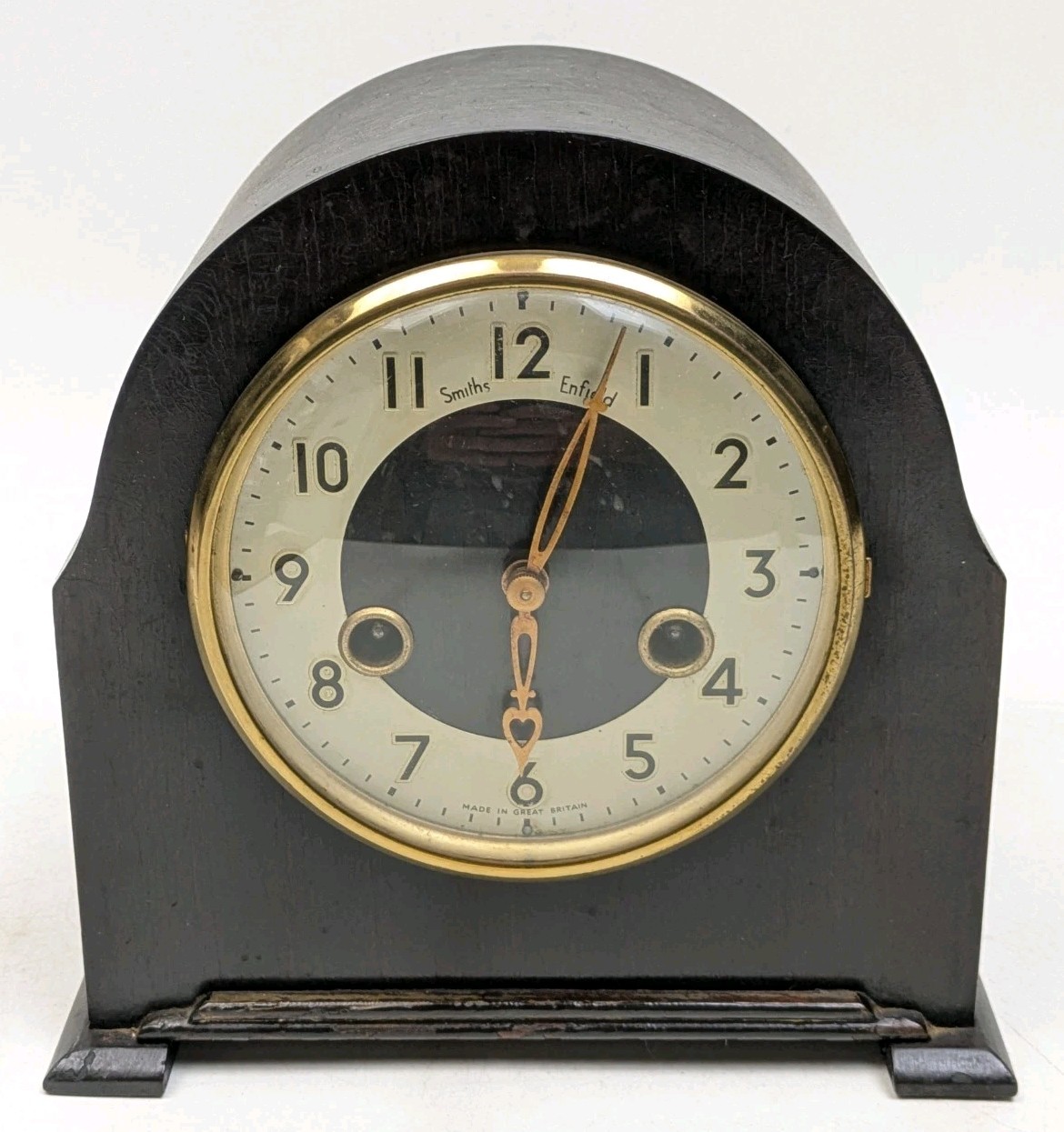 Vintage Smiths Enfield Mantel Clock Solid Oak Wood Case ~ FOR PARTS REPAIR