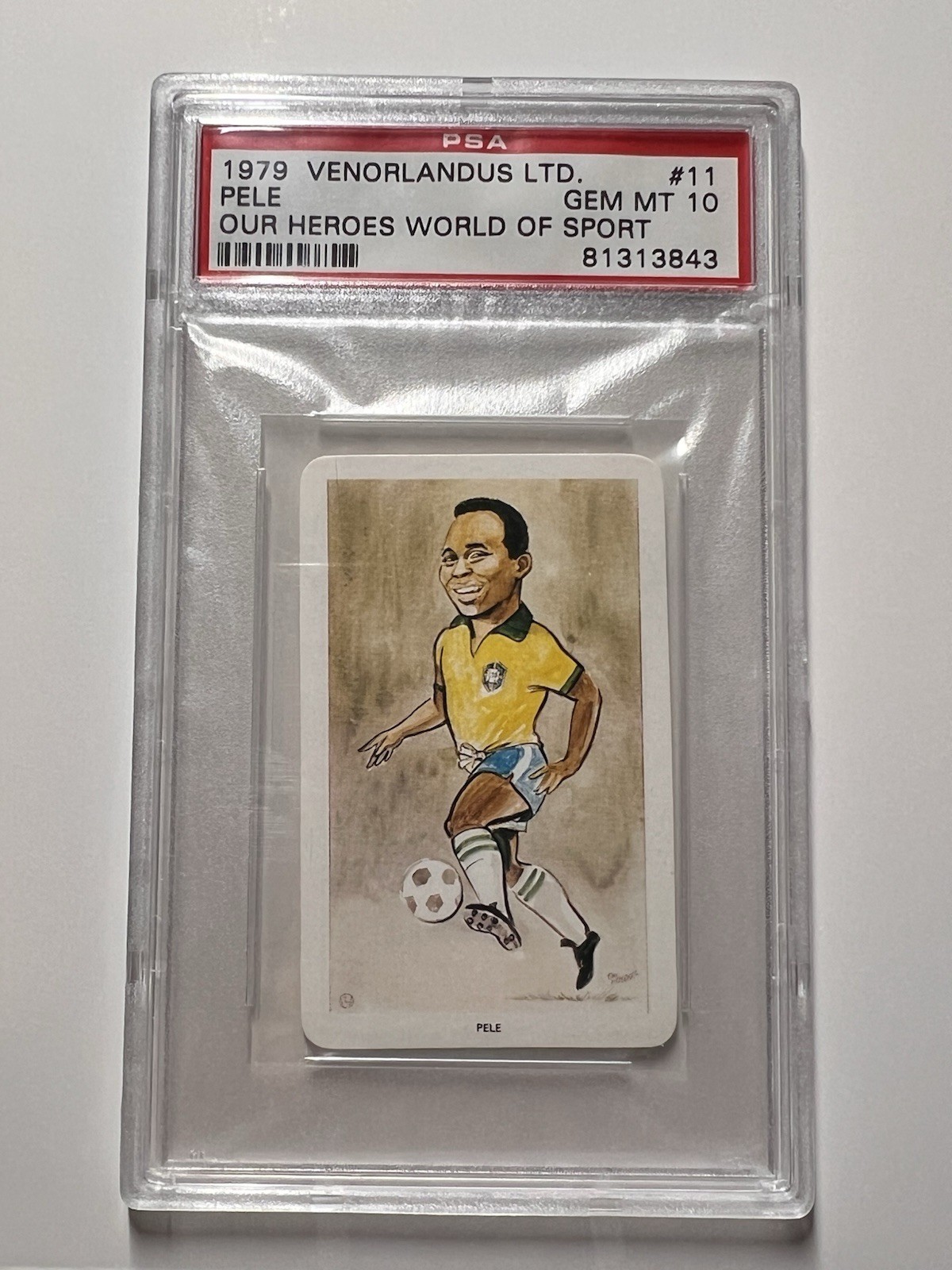 1979 VENORLANDUS LTD. OUR HEROES WORLD OF SPORT #11 PELE PSA 10