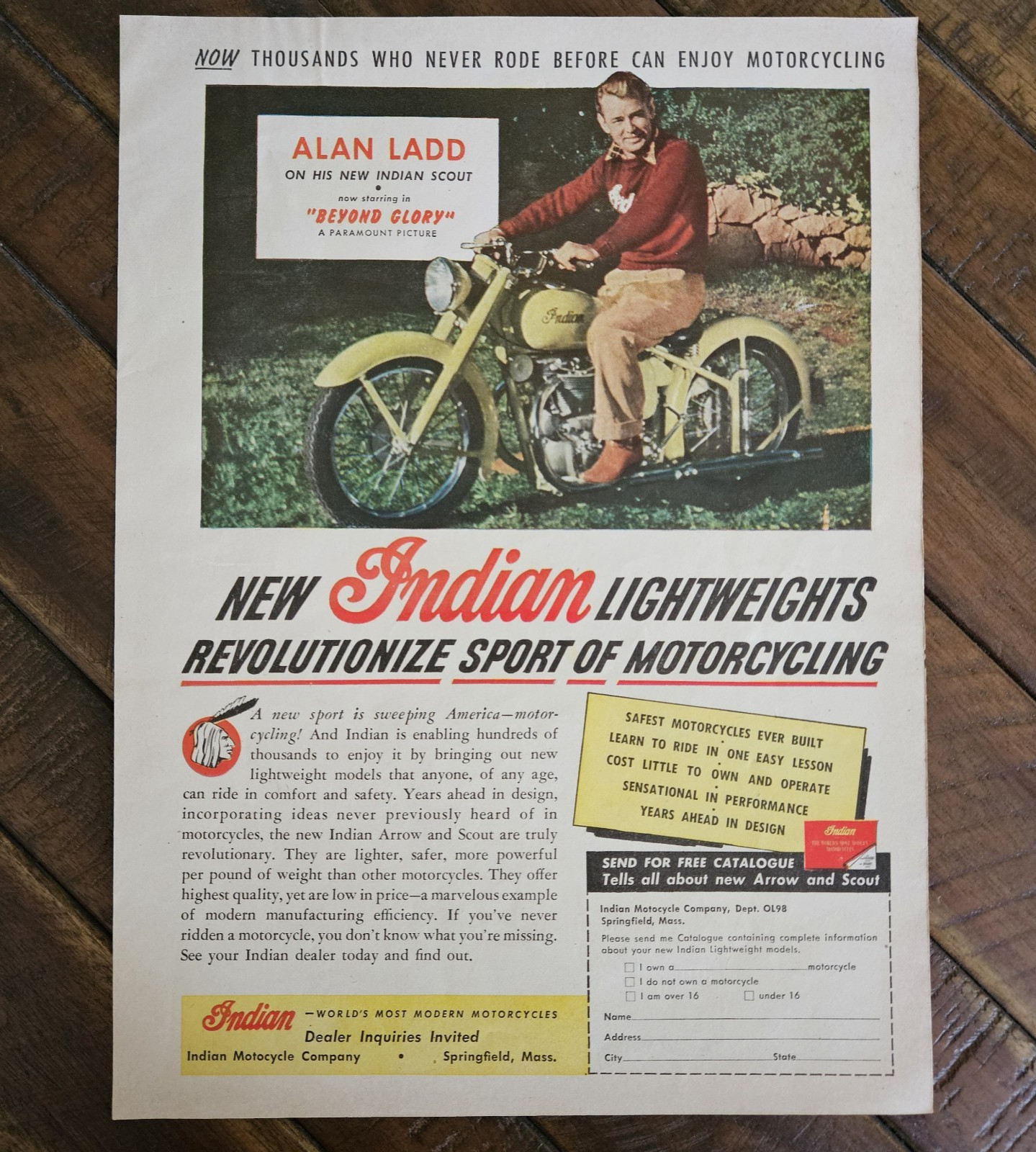 1948 INDIAN Arrow & Scout Motorcycles Original 8\