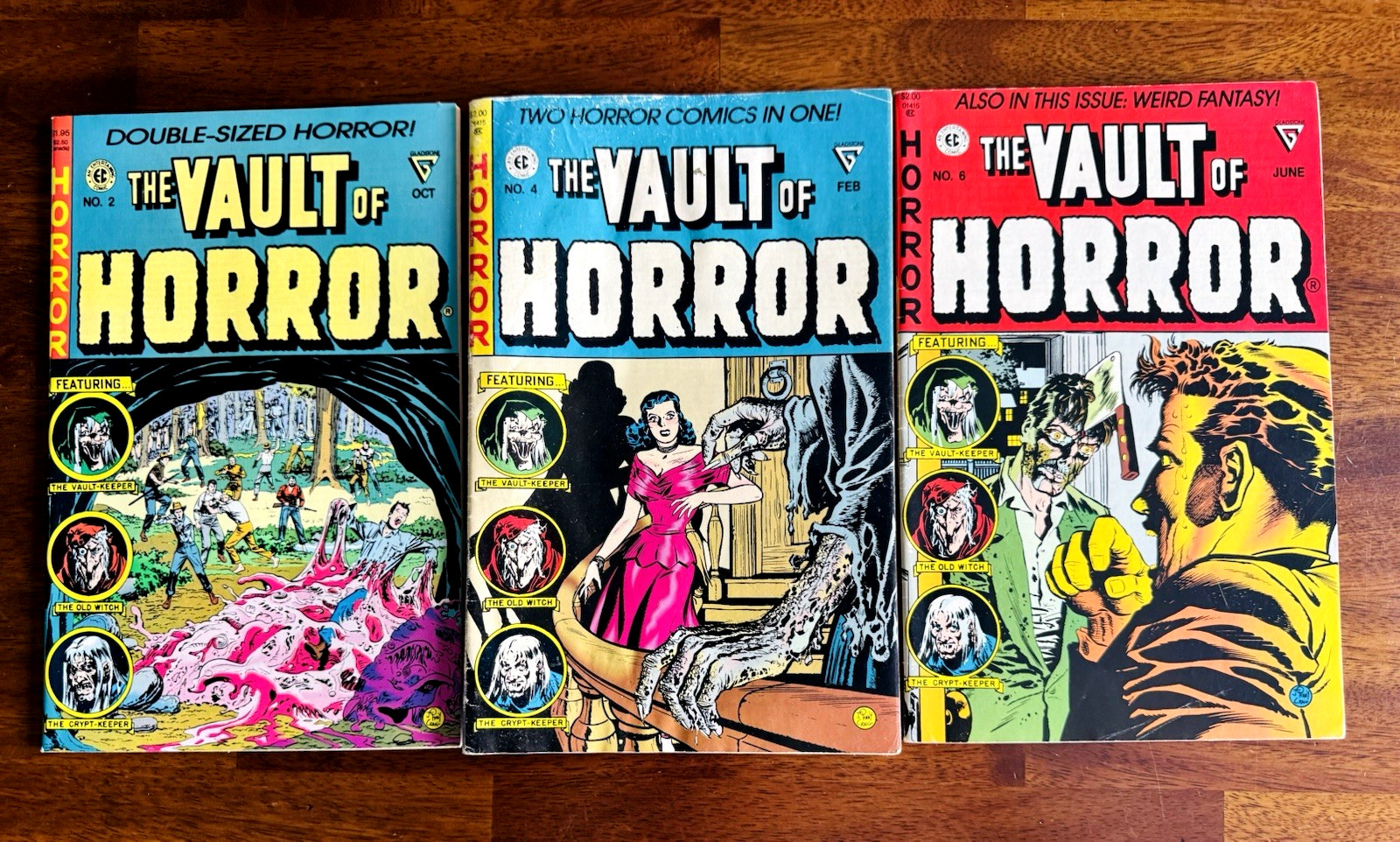 Vault of Horror #2 #4 #6 Lot of 3 Gladstone EC Horror Comic Reprints 1990-91