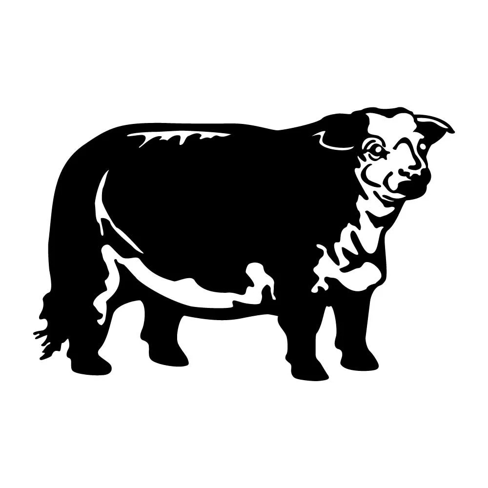 Hereford Beef Cattle Ranch Decal Sticker Black Die Cut Vinyl